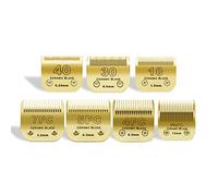 AUDOC 7 x Gold Coloured Ceramic Hair Clipper Blades 10/30/40/7FC/5FC/4FC/3FC Compatible with Le Series Heiniger/Andis/Oster A5/Wahl KM10