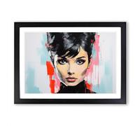 Audrey Hepburn Action Framed Wall Art Print, Ready to Hang Picture for Living Room Bedroom Home Office, Black A2 (66 x 48 cm)