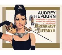 Audrey Hepburn "Breakfast at Tiffany's Gold One-Sheet Canvas Print, Multi-Colour, 60 x 80 cm