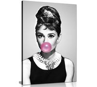 Audrey Hepburn Bubblegum Chewing Gum Canvas Wall Art Picture Print (18x12in)