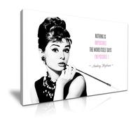 Audrey Hepburn Canvas Wall Art Picture Print Best Inspirational Quote - Gift For Modern Home Office Hotel Pub Decoration (XL: 91cm X 61cm)