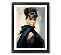 Audrey Hepburn Classicism No.2 Framed Wall Art Print, Ready to Hang Picture for Living Room Bedroom Home Office, Black A2 (48 x 66 cm)