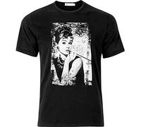 Audrey Hepburn Distressed Effect Mens T Shirt Size L Black