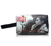 Audrey Hepburn Life Magazine Cover Make Up Lipstick Purse Cosmetic Zip Around Bag