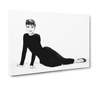 Audrey Hepburn No.3 Modern Canvas Wall Art Print Ready to Hang, Framed Picture for Living Room Bedroom Home Office Décor, 24x16 Inch (60x40 cm)