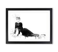 Audrey Hepburn No.3 V3 Modern Framed Print | A2 Black Framed Wall Art | Ready to Hang | Modern Nature Picture | Living Room Bedroom Lounge Office