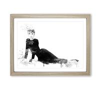 Audrey Hepburn No.3 V3 Modern Framed Print | A2 Oak Framed Wall Art | Ready to Hang | Modern Nature Picture | Living Room Bedroom Lounge Office