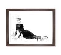 Audrey Hepburn No.3 V3 Modern Framed Print | A2 Walnut Framed Wall Art | Ready to Hang | Modern Nature Picture | Living Room Bedroom Lounge Office