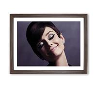Audrey Hepburn No.4 Modern Framed Wall Art Print, Ready to Hang Picture for Living Room Bedroom Home Office Décor, Walnut A4 (34 x 25 cm)