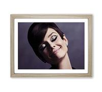 Audrey Hepburn No.4 Modern Framed Wall Art Print, Ready to Hang Picture for Living Room Bedroom Home Office Décor, Oak A4 (34 x 25 cm)