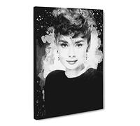 Audrey Hepburn No.5 Modern Cb Canvas Print | Gallery Wrapped 30mm Frame Wall Art | 24x16 inches | Ready to Hang | Modern Picture | Living Room Bedroom Lounge Office