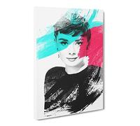 Audrey Hepburn No.5 V2 Canvas Print | Gallery Wrapped 30mm Frame Wall Art | 30x20 inches | Ready to Hang | Modern Picture | Living Room Bedroom Lounge Office