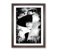 Audrey Hepburn No.6 Modern Cb Framed Wall Art Print, Ready to Hang Picture for Living Room Bedroom Home Office Décor, Walnut A4 (34 x 25 cm)
