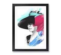 Audrey Hepburn No.6 V2 Modern Framed Print | A2 Black Framed Wall Art | Ready to Hang | Modern Nature Picture | Living Room Bedroom Lounge Office