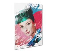 Audrey Hepburn No.7 V2 Canvas Print | Gallery Wrapped 30mm Frame Wall Art | 20x14 inches | Ready to Hang | Modern Picture | Living Room Bedroom Lounge Office