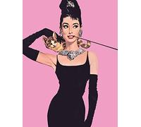 Audrey Hepburn "Pink" Canvas Print, Cotton, Multi-Colour, 3.20 x 40.00 x 50.00 cm