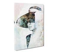 Audrey Hepburn Portrait Canvas Print | Gallery Wrapped 30mm Frame Wall Art | 30x20 inches | Ready to Hang | Abstract People Picture | Living Room Bedroom Lounge Office
