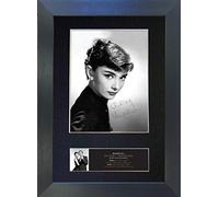 AUDREY HEPBURN Signed Autograph Mounted Photo Reproduction PRINT A4 Rare Perfect Birthday (297 x 210mm) #513 (Black Frame)