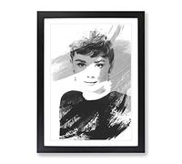 Audrey Hepburn Vol.5 V1 Modern Framed Print | A3 Black Framed Wall Art | Ready to Hang | Modern Nature Picture | Living Room Bedroom Lounge Office