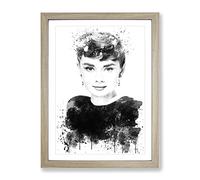 Audrey Hepburn Vol.5 V4 Modern Framed Print | A2 Oak Framed Wall Art | Ready to Hang | Modern Nature Picture | Living Room Bedroom Lounge Office