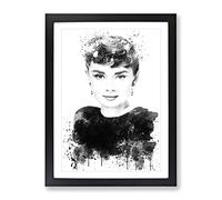 Audrey Hepburn Vol.5 V4 Modern Framed Print | A3 Black Framed Wall Art | Ready to Hang | Modern Nature Picture | Living Room Bedroom Lounge Office