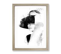 Audrey Hepburn Vol.6 V4 Modern Framed Print | A3 Oak Framed Wall Art | Ready to Hang | Modern Nature Picture | Living Room Bedroom Lounge Office