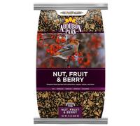 Audubon Park Nut & Fruit Wild Bird Seed - 15 lb. Premium Blend with Sunflower Seeds, Peanuts, Safflower & Dried Fruit - Bird Food for Outside Feeders