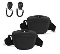AUDWUD Upgraded Version of Silicone Treat Bag,Thicker and Stronger,Tighter Sealing;Comes with a Belt for Convenient Wearing;also Includes a Training Clicker for Easy Dog Training