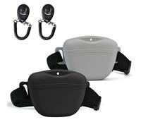 AUDWUD Upgraded Version of Silicone Treat Bag,Thicker and Stronger,Tighter Sealing;Comes with a Belt for Convenient Wearing;also Includes a Training Clicker for Easy Dog Training