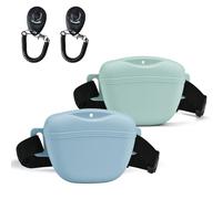 AUDWUD Upgraded Version of Silicone Treat Bag,Thicker and Stronger,Tighter Sealing;Comes with a Belt for Convenient Wearing;also Includes a Training Clicker for Easy Dog Training
