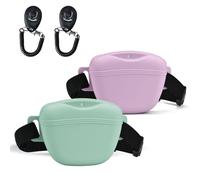 AUDWUD Upgraded Version of Silicone Treat Bag,Thicker and Stronger,Tighter Sealing;Comes with a Belt for Convenient Wearing;Also Includes a Training Clicker for Easy Dog Training