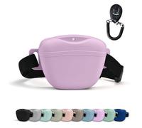 AUDWUD Upgraded Version of Silicone Treat Bag,Thicker and Stronger,Tighter Sealing;Comes with a Belt for Convenient Wearing;also Includes a Training Clicker for Easy Dog Training