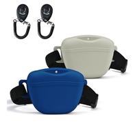 AUDWUD Upgraded Version of Silicone Treat Bag,Thicker and Stronger,Tighter Sealing;Comes with a Belt for Convenient Wearing;also Includes a Training Clicker for Easy Dog Training