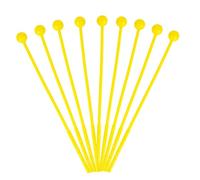 AUEAR, 10 Pack Plastic Bell Mallets Solid Drum Percussion Sticks Hammer for Chime Xylophone 12 Inch Long Yellow