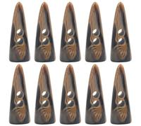 AUEAR, 10 Pack Resin Toggle Buttons Horn Tooth Shape Two Holes Button for Jacket Coat