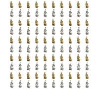 AUEAR, 100 Pack Prayer Hands Charms Antique Silver Gold Praying pendents for Jewelry Making Supplies
