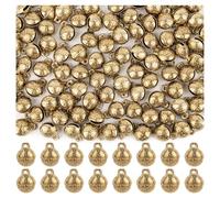 AUEAR, 100 Pieces Vintage Brass Bells 17mm Mini Jingle Bell for DIY Wind Chimes Home Decor