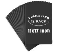 AUEAR, 12 Pack 11x17 Black Foam Boards 1/8" Thickness Foam Core Boards for Presentation Board for School Crafts Office Art Projects Display, Mounting, Print