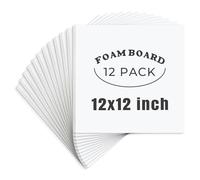 AUEAR, 12 Pack 12x12 White Foam Boards 1/8" Thickness Foam Core Boards for Presentation Board for School Crafts Office Art Projects Display, Mounting, Print