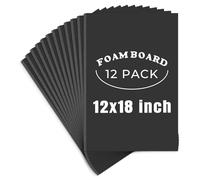 AUEAR, 12 Pack 12x18 Black Foam Boards 1/8" Thickness Foam Core Boards for Presentation Board for School Crafts Office Art Projects Display, Mounting, Print