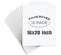 AUEAR, 12 Pack 16x20 White Foam Boards 1/8" Thickness Foam Core Boards for Presentation Board for School Crafts Office Art Projects Display, Mounting, Print