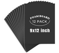 AUEAR, 12 Pack 9x12 Black Foam Boards 1/8" Thickness Foam Core Boards for Presentation Board for School Crafts Office Art Projects Display, Mounting, Print
