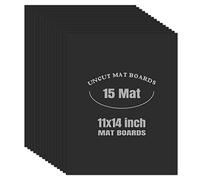 AUEAR, 15 Pack 11x14 Uncut Matte Boards Black Photo Mat Board Great for Picture Framing, Print, Artwork