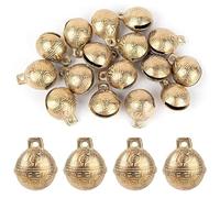 AUEAR, 16 Pack Vintage Brass Bells Mini Jingle Bell DIY Craft Bell 22mm Small Tibetan Bells for DIY Jewelry Making Charms Pendants Wind Chimes Home Door Decor