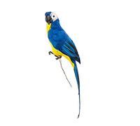 AUEAR, 17.7 Inch Blue Artificial Birds Realistic Big Parrot with Lifelike Feathered Decor Ornament Model for Decoration Craft