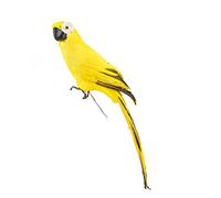 AUEAR, 17.7 Inch Yellow Lifelike Artificial Big Birds Feathered Fake Shoulder Parrot Decor Model for Decoration Craft