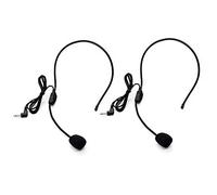 AUEAR 2 Pack Headset Microphone Flexible Wired Boom Standard 3.5mm Connector Jack Black for Voice Amplifier Teachers Speakers Belt Mic Systems Computer