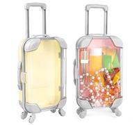 AUEAR, 2 Pack Mini Empty Luggage Storage Box Clear Suitcase Packaging Case