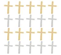 AUEAR, 20 Pack Crystal Cross Connector Charms Pendants for DIY Jewelry Making (Gold & Silver)