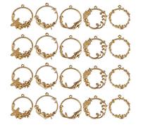 AUEAR, 20 Pack Open Bezel Charms Gold Sea Theme Star Charm Back Frame Pendant ColorLasting Hollow with Loop for Resin Jewelry Making